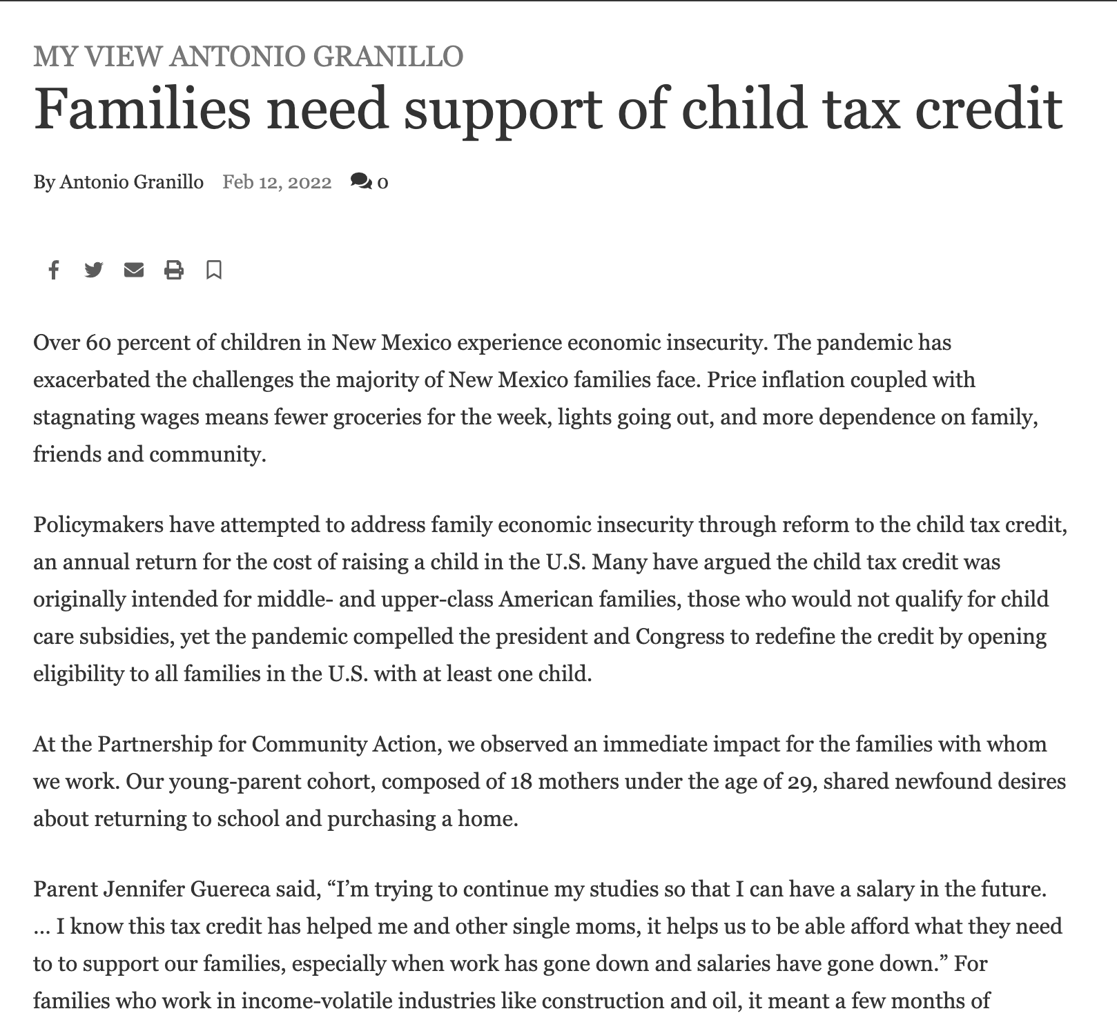 Featured image for “Families need support of child tax credit”